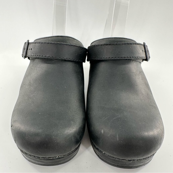 Dansko size 37 6.5-7 238020202 black Napa leather orthopedic nursing clogs - Picture 6 of 15